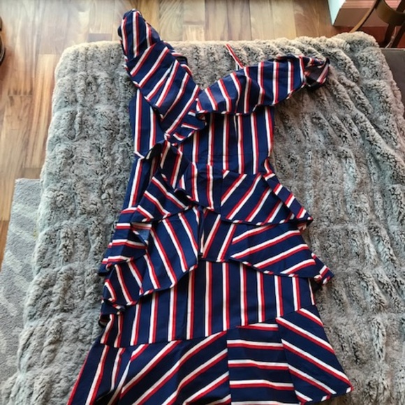 alice + olivia Laflora Asymmetrical Ruffle Dress - Picture 8 of 8